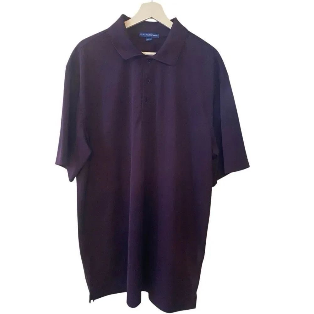 Port Authority size 2XL tall, short sleeve, purple polo, golf shirt, collared